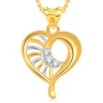 Buy Srikara Alloy Gold Plated CZ/AD Vintage Heart Fashion Jewelry Pendant with Chain - SKP1566G - Purplle
