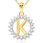 Buy Srikara Alloy Gold Plated CZ/AD Initial Letter K Fashion Jewellery Pendant Chain - SKP1957G - Purplle