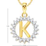 Buy Srikara Alloy Gold Plated CZ/AD Initial Letter K Fashion Jewellery Pendant Chain - SKP1957G - Purplle