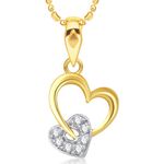 Buy Srikara Alloy Gold Plated CZ/AD Togetherness Heart Fashion Jewelry Pendant Chain - SKP1620G - Purplle