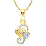 Buy Srikara Alloy Gold Plated CZ/AD Attractive Design Heart Shape Fashion Jewelry Pendant - SKP1278G - Purplle