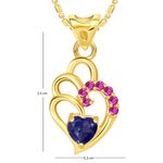 Buy Srikara Alloy Gold Plated AD Blue Curved Heart Valentine Fashion Jewelry Pendant - SKP1803G - Purplle