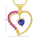 Buy Srikara Alloy Gold Plated CZ/AD Blue Stone in Heart Valentine Fashion Jewelry Pendant - SKP1796G - Purplle
