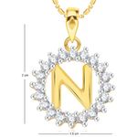 Buy Srikara Alloy Gold Plated CZ/AD Initial Letter N Fashion Jewellery Pendant Chain - SKP1960G - Purplle