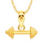 Buy Srikara Alloy Gold Plated CZ/AD Sports n Fitness Barbell Dumbell Fashion Jewelry Pendant - SKP2148G - Purplle
