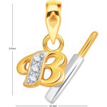 Buy Srikara Alloy Gold Plated CZ/AD Initial Letter B Fashion Jewellery Pendant Chain - SKP1527G - Purplle