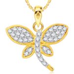 Buy Srikara Alloy Gold Plated CZ / AD Fashion Jewellery Pendant with Chain - SKP2059G - Purplle