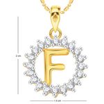 Buy Srikara Alloy Gold Plated CZ/AD Initial Letter F Fashion Jewellery Pendant Chain - SKP1952G - Purplle