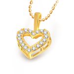 Buy Srikara Alloy Gold Plated CZ/AD Sparkle Heart Valentine Fashion Jewelry Pendant - SKP1932G - Purplle