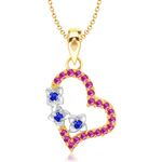 Buy Srikara Alloy Gold Plated CZ/AD Classic Heart Fashion Jewelry Pendant with Chain - SKP1493G - Purplle