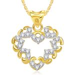 Buy Srikara Alloy Gold Plated CZ/AD Splendid Heart Valentine Fashion Jewelry Pendant - SKP1837G - Purplle