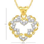 Buy Srikara Alloy Gold Plated CZ/AD Splendid Heart Valentine Fashion Jewelry Pendant - SKP1837G - Purplle