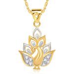 Buy Srikara Alloy Gold Plated CZ/AD Beautiful Mayur Fashion Jewellery Pendant Chain - SKP1454G - Purplle