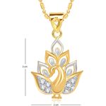 Buy Srikara Alloy Gold Plated CZ/AD Beautiful Mayur Fashion Jewellery Pendant Chain - SKP1454G - Purplle