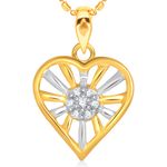 Buy Srikara Alloy Gold Plated CZ/AD Excellent Heart Fashion Jewellery Pendant Chain - SKP1567G - Purplle
