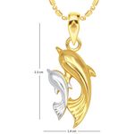 Buy Srikara Alloy Gold Plated CZ/AD Dual Dolphin Fashion Jewelry Pendant with Chain - SKP1830G - Purplle