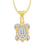 Buy Srikara Alloy Gold Plated CZ/AD Divine Tortle Fashion Jewelry Pendant with Chain - SKP1356G - Purplle