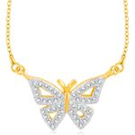 Buy Srikara Brass Alloy Gold Plated CZ/AD Stone Studded Butterfly Fashion Jewelry Pendant - SKP3234G - Purplle