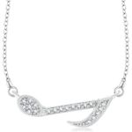 Buy Srikara Brass Alloy Rhodium Plated CZ / AD Fashion Jewelry Pendant with Chain - SKP3228R - Purplle