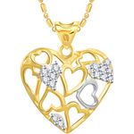 Buy Srikara Alloy Gold Plated CZ/AD Multi Hearts Fashion Jewelry Pendant with Chain - SKP3075G - Purplle