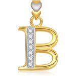 Buy Srikara Alphabet Collection Initial Letter 'B' CZ Fashion Jewelry Pendant Chain - SKP1737G - Purplle