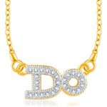 Buy Srikara Brass Alloy Gold Plated CZ / AD I DO Fashion Jewelry Pendant with Chain - SKP3240G - Purplle