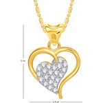 Buy Srikara Alloy Gold Plated CZ / AD Cute Heart Fashion Jewelry Pendant with Chain - SKP1512G - Purplle