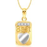 Buy Srikara Alloy Gold Plated CZ/AD Best of Love Fashion Jewelry Pendant with Chain - SKP3081G - Purplle