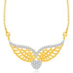 Buy Srikara Brass Alloy Gold Plated CZ/AD Flying Love Fashion Jewelry Pendant Chain - SKP3247G - Purplle