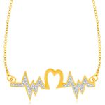 Buy Srikara Brass Alloy Gold Plated CZ/AD Lovebeats Fashion Jewellery Pendant Chain - SKP3244G - Purplle