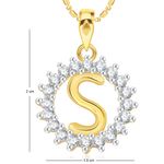 Buy Srikara Alloy Gold Plated CZ/AD Initial Letter S Fashion Jewellery Pendant Chain - SKP1965G - Purplle