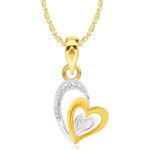 Buy Srikara Alloy Gold Plated CZ / AD Three Heart Fashion Jewelry Pendant with Chain - SKP2170G - Purplle