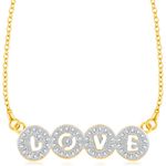 Buy Srikara Brass Alloy Gold Plated CZ/AD Stone Studded Love Fashion Jewelry Pendant - SKP3231G - Purplle