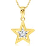 Buy Srikara Alloy Gold Plated Star Center CZ Studded Fashion Jewellery Pendant Chain - SKP2971G - Purplle