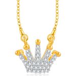 Buy Srikara Brass Alloy Gold Plated CZ / AD Crown of King Fashion Jewellery Pendant - SKP3243G - Purplle
