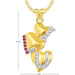 Buy Srikara Alloy Gold Plated CZ/AD Three Heart I LOVE U Valentine Fashion Jewelry Pendant - SKP1928G - Purplle
