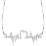 Buy Srikara Brass Alloy Rhodium Plated CZ Lovebeats Fashion Jewelry Pendant Chain - SKP3244R - Purplle