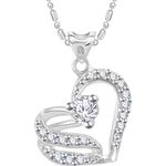 Buy Srikara Alloy Rhodium Plated CZ / AD Sensational Heart Fashion Jewellery Pendant - SKP3076R - Purplle