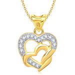 Buy Srikara Alloy Gold Plated CZ Season of Love Heart Shape Fashion Jewelry Pendant - SKP1277G - Purplle