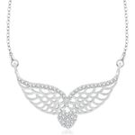 Buy Srikara Brass Alloy Rhodium Plated CZ/AD Flying Love Fashion Jewelry Pendant - SKP3247R - Purplle