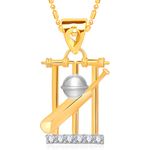 Buy Srikara Alloy Gold Plated CZ Cricket Bat Ball & Stumps Fashion Jewellery Pendant - SKP1519G - Purplle