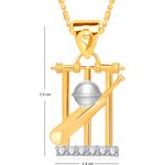 Buy Srikara Alloy Gold Plated CZ Cricket Bat Ball & Stumps Fashion Jewellery Pendant - SKP1519G - Purplle