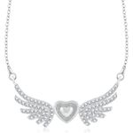 Buy Srikara Brass Alloy Rhodium Plated CZ / AD Fashion Jewelry Pendant with Chain - SKP3246R - Purplle
