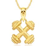 Buy Srikara Alloy Gold Plated CZ/AD Sports n Fitness Dumbell Fashion Jewelry Pendant - SKP2149G - Purplle