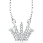 Buy Srikara Brass Alloy Rhodium Plated CZ/AD Crown of King Fashion Jewelry Pendant - SKP3243R - Purplle