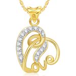 Buy Srikara Alloy Gold Plated AD Classy Love Heart Valentine Fashion Jewelry Pendant - SKP1770G - Purplle