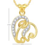 Buy Srikara Alloy Gold Plated AD Classy Love Heart Valentine Fashion Jewelry Pendant - SKP1770G - Purplle