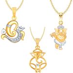 Buy Srikara Brass Alloy Gold Plated CZ / AD Fashion Jewelry Pendant Set with Chain - SKCOMBO1716G - Purplle