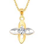 Buy Srikara Alloy Gold Plated CZ/AD Petel Shaped Fashion Jewelry Pendant with Chain - SKP3088G - Purplle