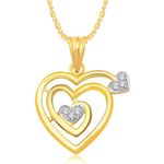 Buy Srikara Alloy Gold Plated AD Little Heart Stone Studded Fashion Jewelry Pendant - SKP3119G - Purplle